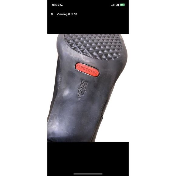 Aerosoles Black Slip On Square Toe Heeled Booties Womens Size 8B Office - Picture 9 of 11